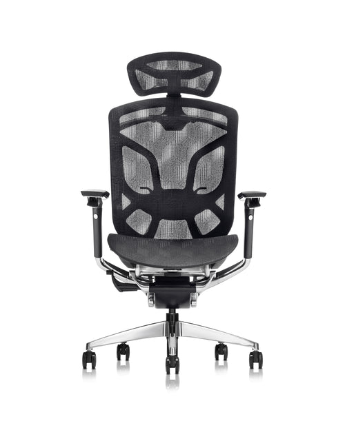 Aboval ABchair PRO+ プロ 人間工学オフィスチェア（2026年モデル）の正面イメージ。5Dアームレストと通気性メッシュを搭載。